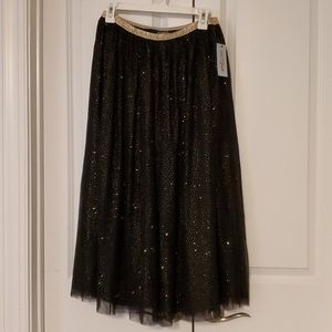 Youth Black and Gold Tule Skirt  XL 14/16
